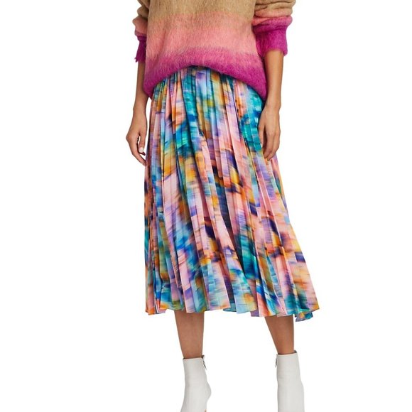 Tanya Taylor Primrose Pleated Printed Skirt Size 0 - Picture 1 of 6